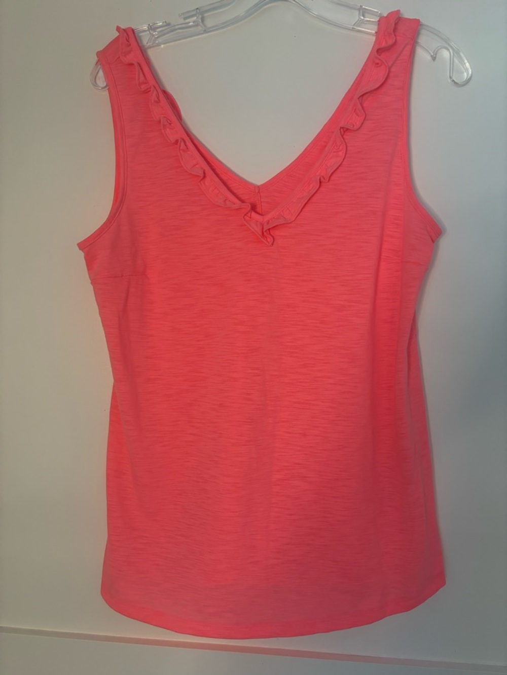 Lilly Pulitzer Coral Ruffle V-Neck Tank size medium